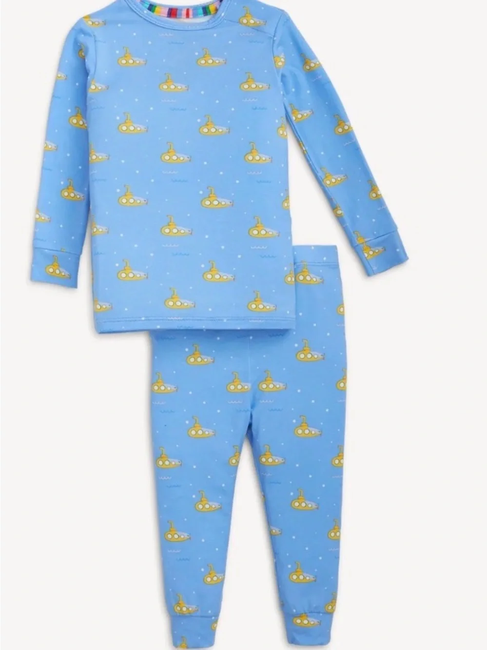 Magnetic Me Blue Pajama Set with Yellow Submarine Print